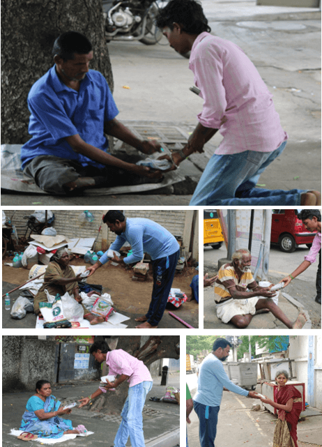 PROVIDED FOOD FOR HOMELESS OLDAGE PEOPLE