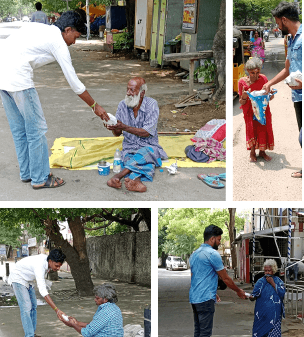 PROVIDED FOOD FOR HOMELESS OLD PEOPLE