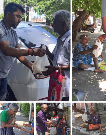 PROVIDED FOOD FOR HOMELESS  PEOPLE LIVING IN THE STREETS