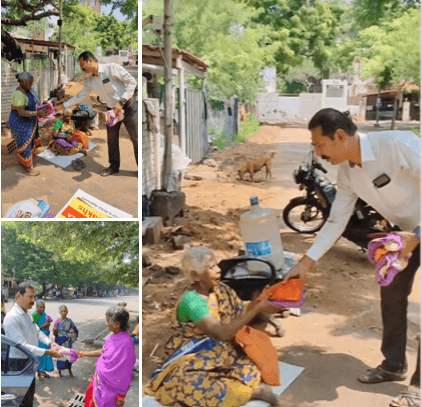 PROVIDED SAREES FOR HOMELESS PEOPLE ON THE OCCASION OF DIWALI