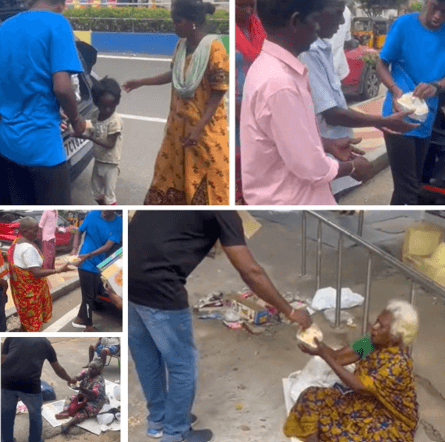 Provided food for Homeless people behalf of Diwali