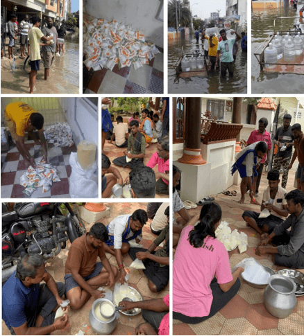 and Provided the Basic Essentials like Water, Milk packets and food packets.