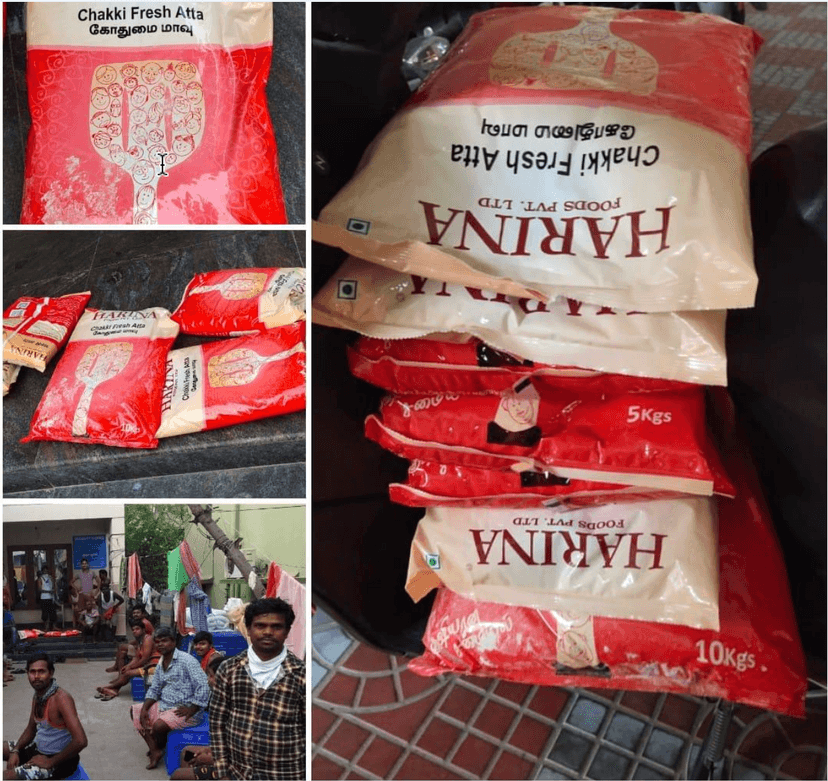 PROVIDED 50 KG WHEAT FLOUR TO MIGRANT WORKERS