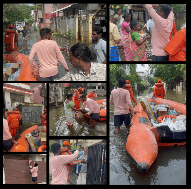 Provided food packets, Bread packets, Milk packets, Biscuit packets, and essentials