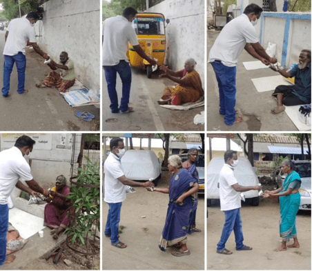 FOOD PROVIDED TO ROADSIDE PEOPLES IN CHENNAI