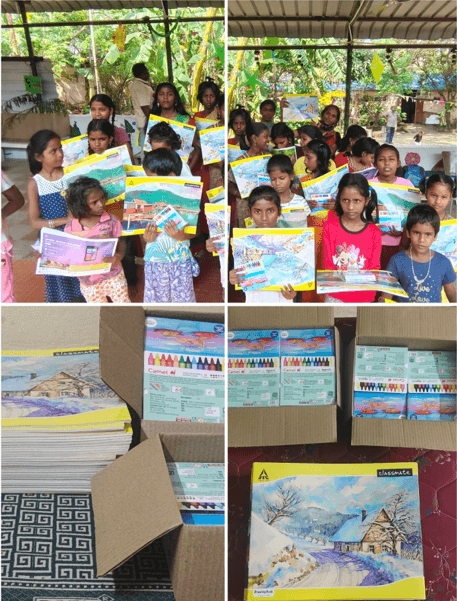 DRAWING BOOK & CRAYONS PROVIDED FOR ORPHANAGE SCHOOL