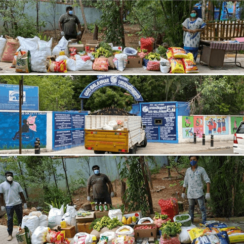 SUPPLIED PROVISION, VEGETABLES & FRUITS  FOR THE “GOS-BALAVIHAR” ON COVID LOCKDOWN.