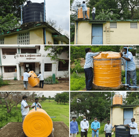 REPLACED DAMAGED WATER TANK FOR THE HASTHINAPURAM GOVT. SCHOOL (GUDUVANCHERI).