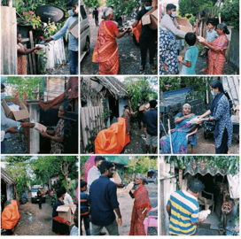 DISTRIBUTED RELIEF MATERIALS FOR THE ROADSIDE PEOPLES AT KOLATHUR (CHENNAI HEAVY RAINS)