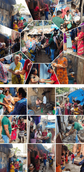 DISTRIBUTED RELIEF MATERIALS FOR THE ROADSIDE PEOPLES IN ROYAPURAM (CHENNAI HEAVY RAINS)