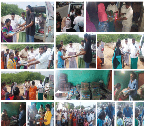 Provided 1000 Mats and Blankets to the Most affected area's in Thoothukudi Districts