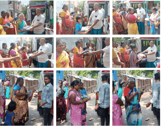 Providing saree's, lungi's and nighties to them who didn't receive any relief in Thoothukudi